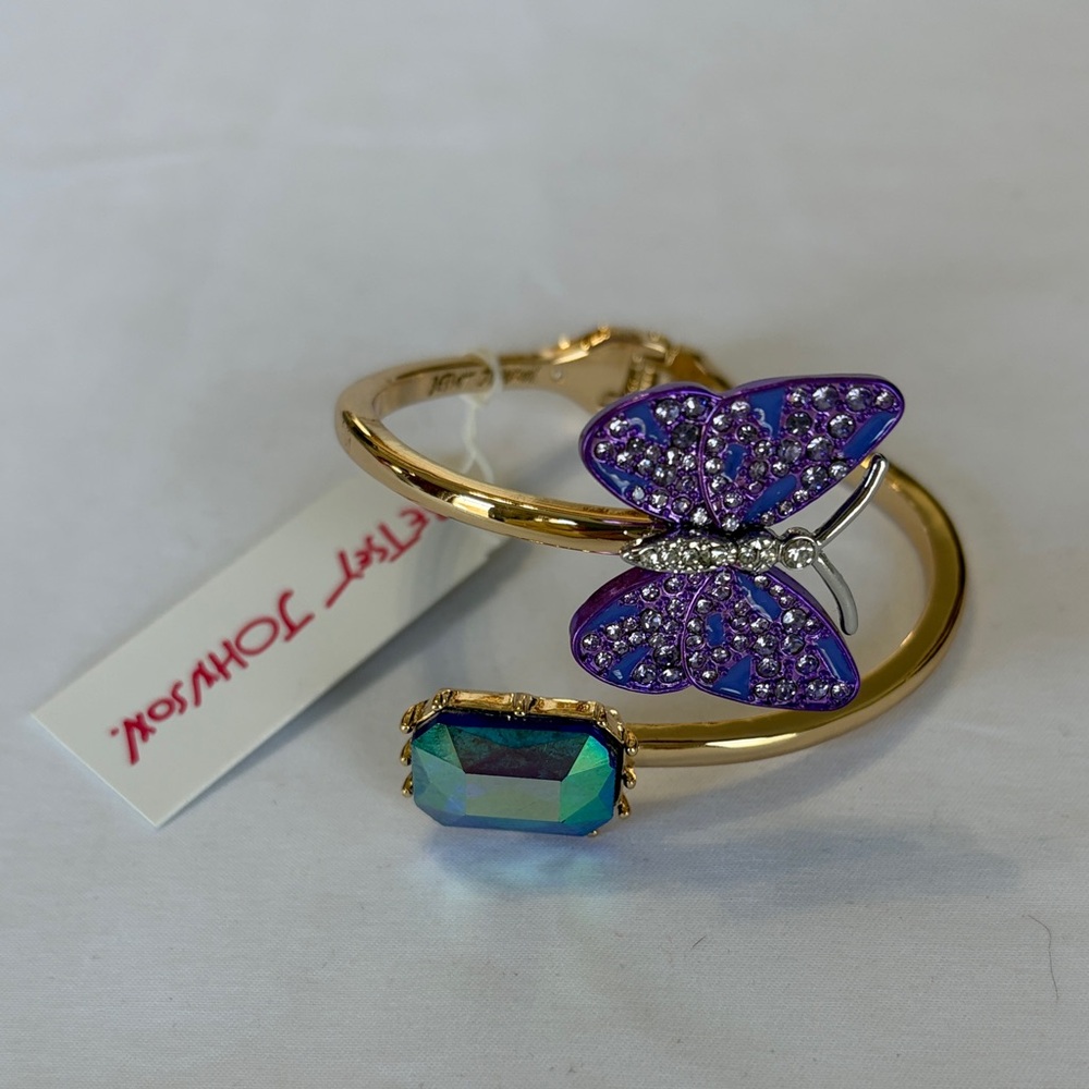 Betsey Johnson Purple and Gold Butterfly Bracelet NWT